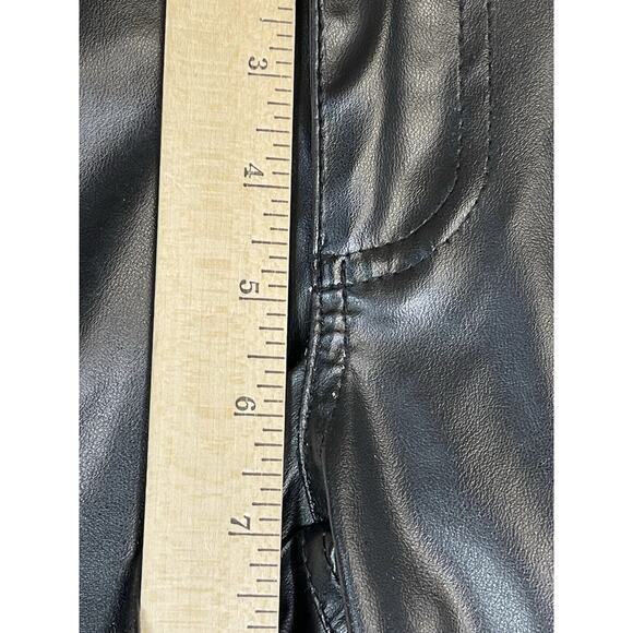 TRIPP NYC Pants Womens 3 Black Faux Leather Straight Leg Embroidered Back Pocket - Picture 6 of 14